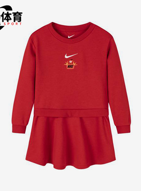 Nike/耐克正品2025新款小童时尚简约圆领连衣裙NY2412111PS-001