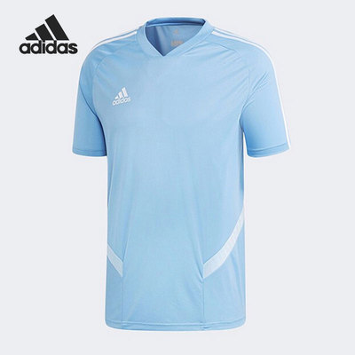 Adidas/阿迪达斯正品男子V领透气足球训练运动短袖T恤 DW4811