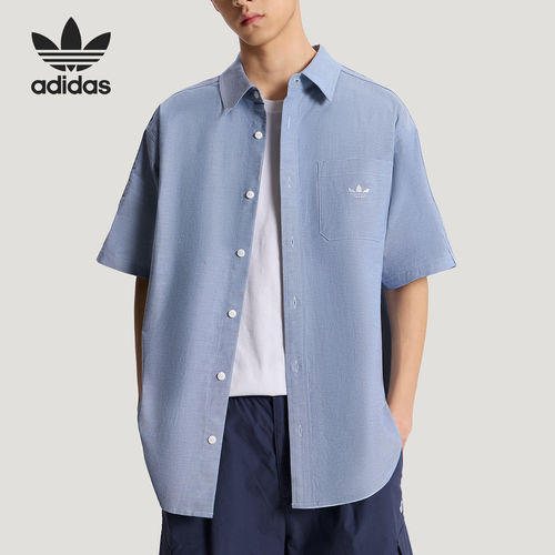 Adidas/阿迪达斯官方正品三叶草SHIRTM新款男休闲短袖衬衫KY5768