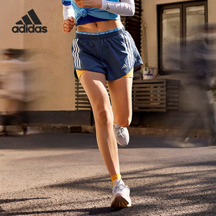IK5016 Adidas 阿迪达斯正品 透气休闲新款 女士跑步二合一运动短裤