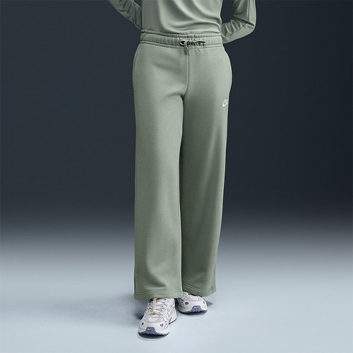 耐克女士中腰阔腿薄绒运动裤