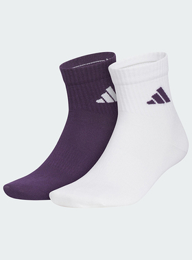 Adidas/阿迪达斯正品2025新款男女经典中筒运动袜两双装KC1502
