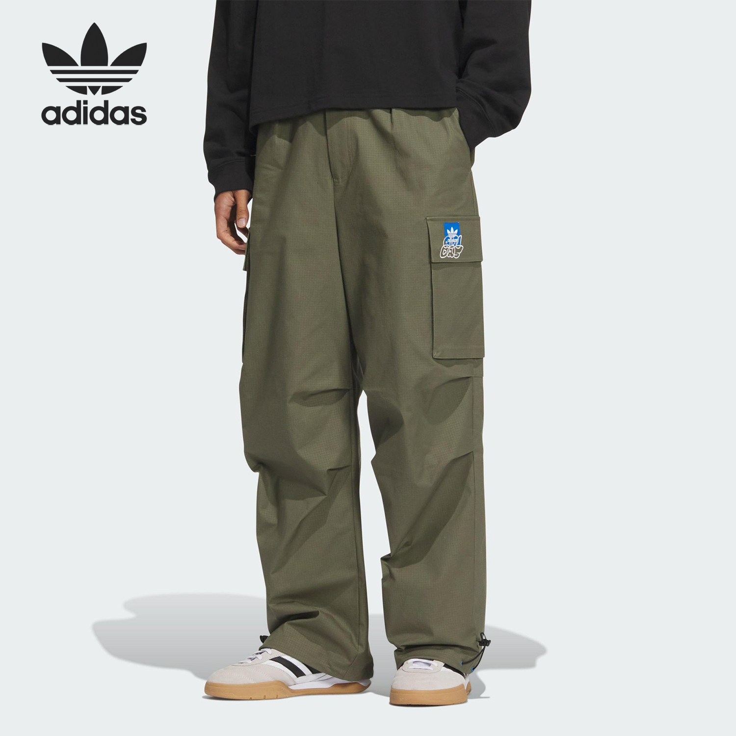 Adidas/阿迪达斯官方正品三叶草男士休闲运动耐穿工装长裤KA8013