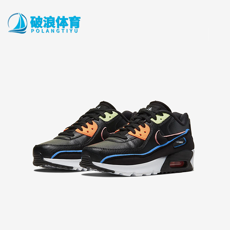 Nike/耐克正品AirMax90SE新款儿童黑色鞋经典跑步鞋CK4068-01