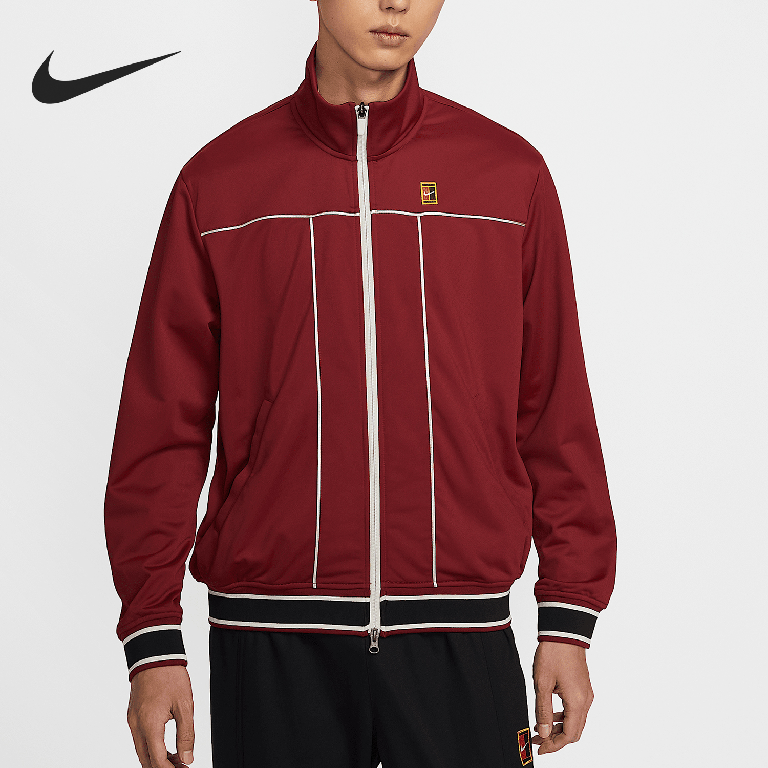 Nike/耐克正品2025男士线条宽松运动立领网球外套HV8213-677