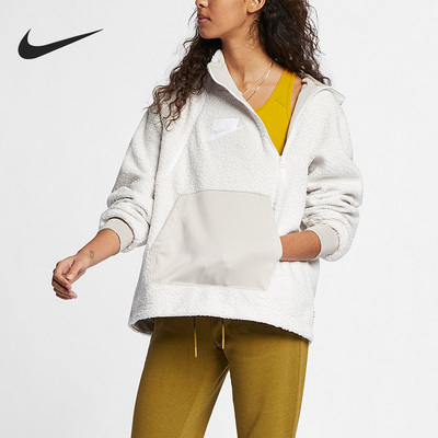Nike/耐克正品冬季女子保暖羔毛绒连帽套头卫衣AJ7285-031