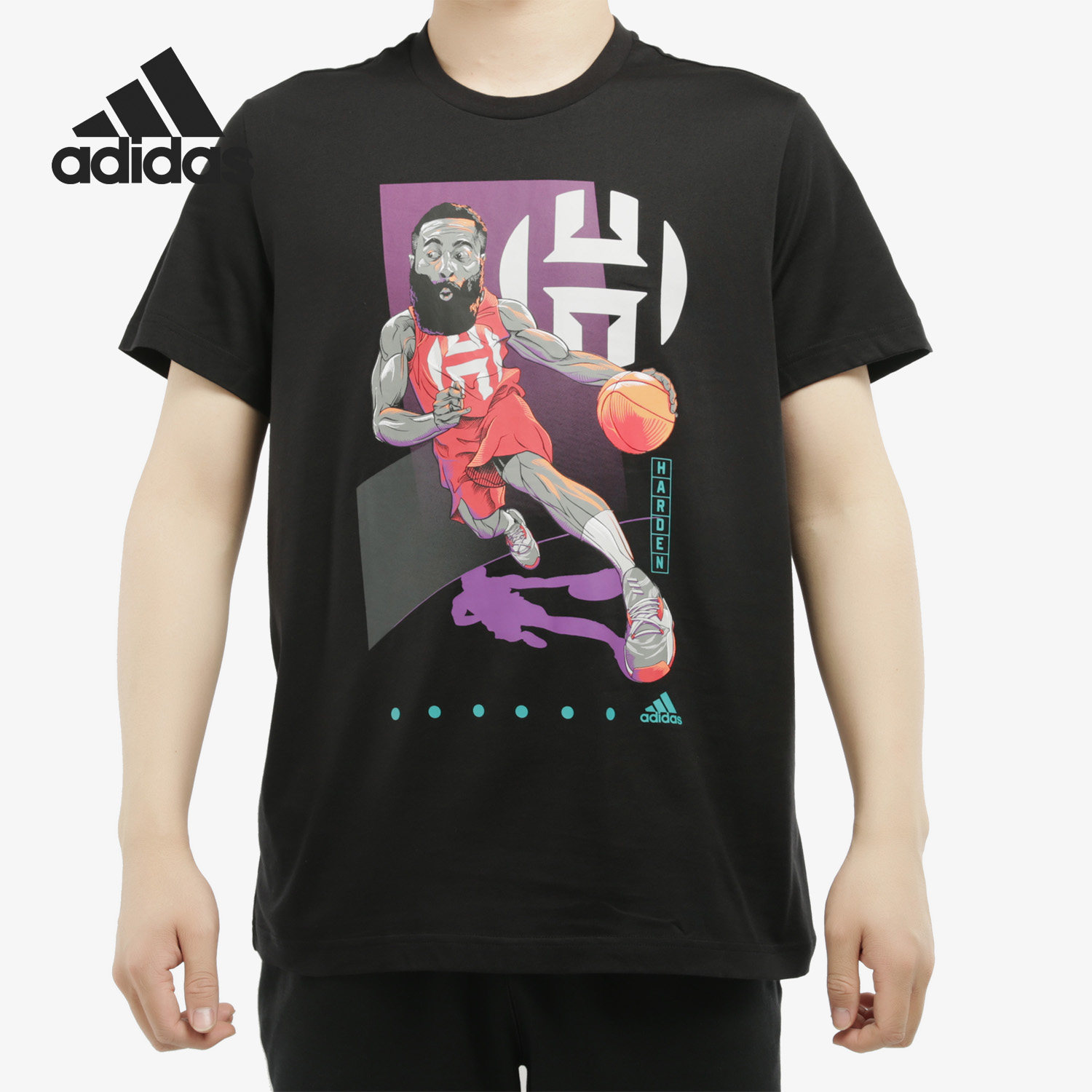 Adidas/阿迪达斯正品当季男子新款篮球运动圆领短袖T恤FM4779 - 实物图