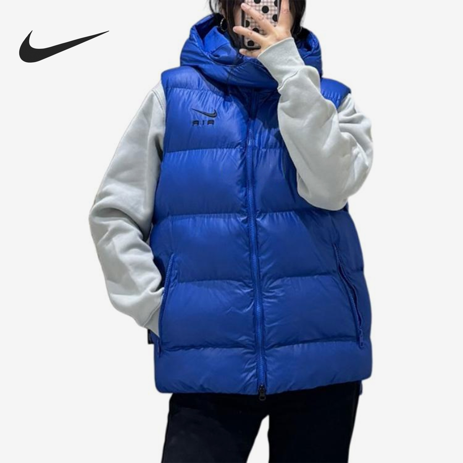 Nike/耐克正品秋冬男士连帽保暖户外休闲棉马甲FD6428-480