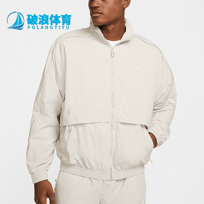 耐克男士立领运动刺绣外套