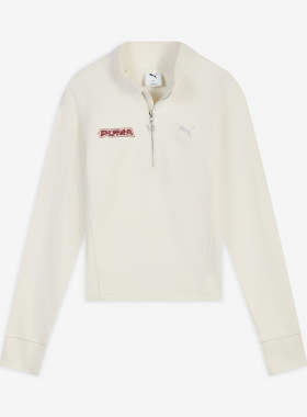 Puma/彪马正品RACEAHEAD半拉链针织卫衣新款经典女卫衣636175-91