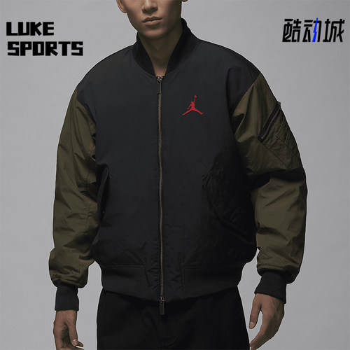 耐克男士运动拼接印花保暖棉服