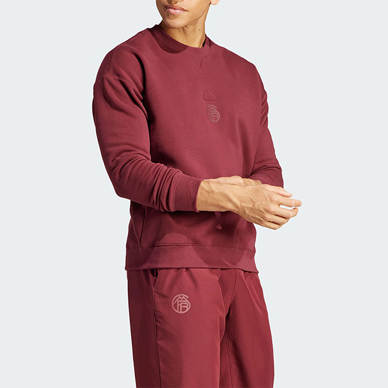 阿迪达斯男士休闲运动套头衫T恤