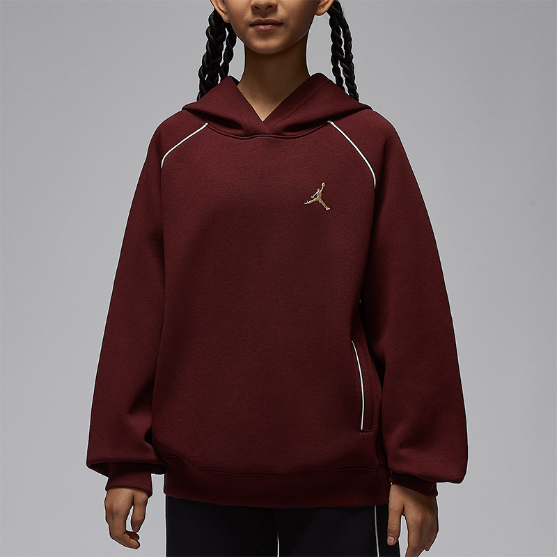 Nike/耐克正品JORDAN大童休闲针织套头刺绣连帽卫衣IR8009-644