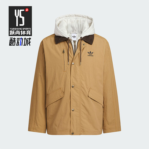 Adidas/阿迪达斯正品三叶草男士休闲连帽保暖二合一棉服KW1241