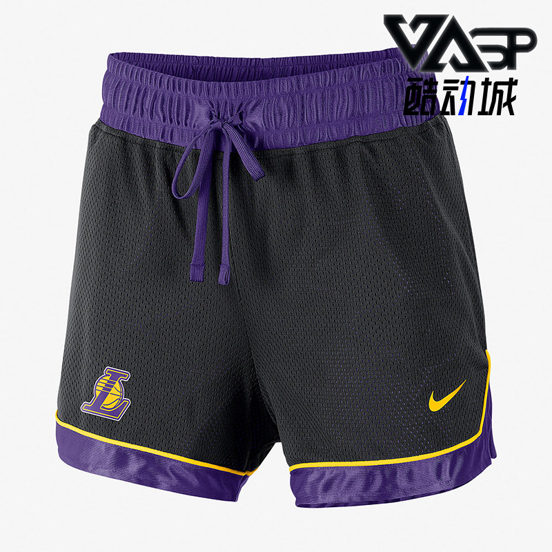 Nike/耐克正品NBA新款女黑紫色球类运动篮球短裤AV0211-010