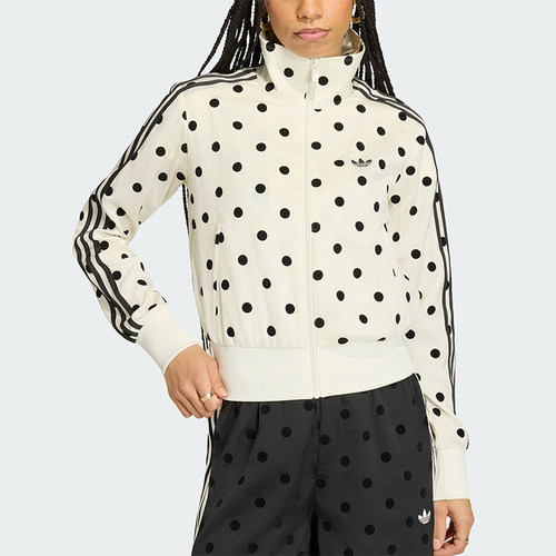 Adidas/阿迪达斯正品三叶草新款女米白黑色经典运动外套KV1165