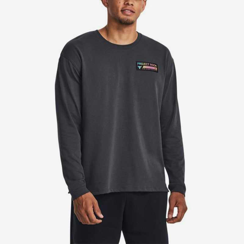 UA/安德玛正品强森系列男子训练运动圆领套头长袖T恤1380125-010