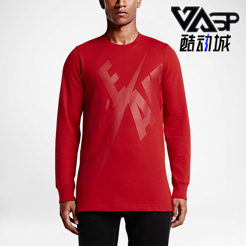 Nike/耐克正品JORDAN空新款男红色篮球经典柔软长袖T恤689401-657