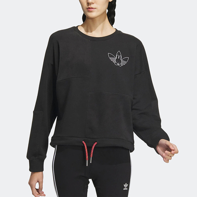 阿迪达斯女士圆领卫衣套头衫