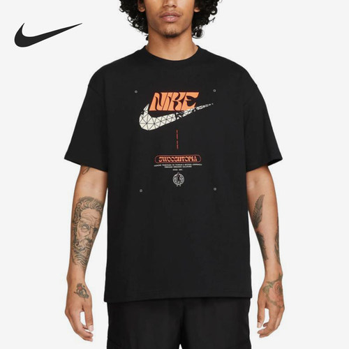 Nike/耐克正品夏季男士运动印花透气针织圆领短袖HF0488-010