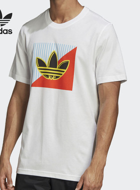Adidas/阿迪达斯正品三叶草DIAGONAL LOGO T男子短袖T恤FM3389