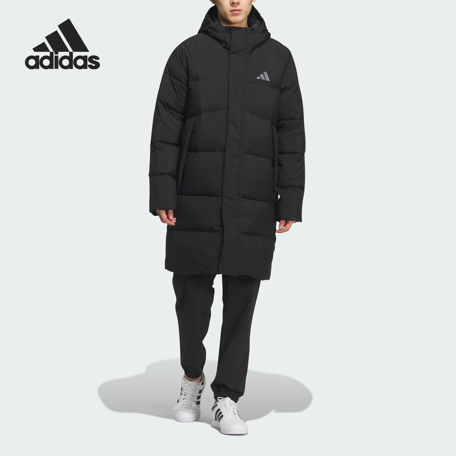 Adidas/阿迪达斯官方正品冬季男女保暖连帽运动长款羽绒服KQ5514