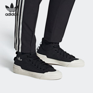 DL男女休闲高帮帆布鞋 Adidas 三叶草NIZZA GZ8834 阿迪达斯正品