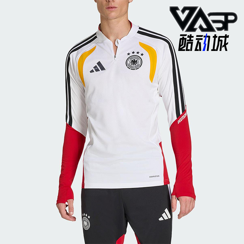 Adidas/阿迪达斯正品2025冬季款男士套头立领拼接足球上衣JZ4582