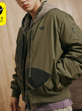 Adidas/阿迪达斯正品三叶草男女复古宽松休闲夹克外套JL8381