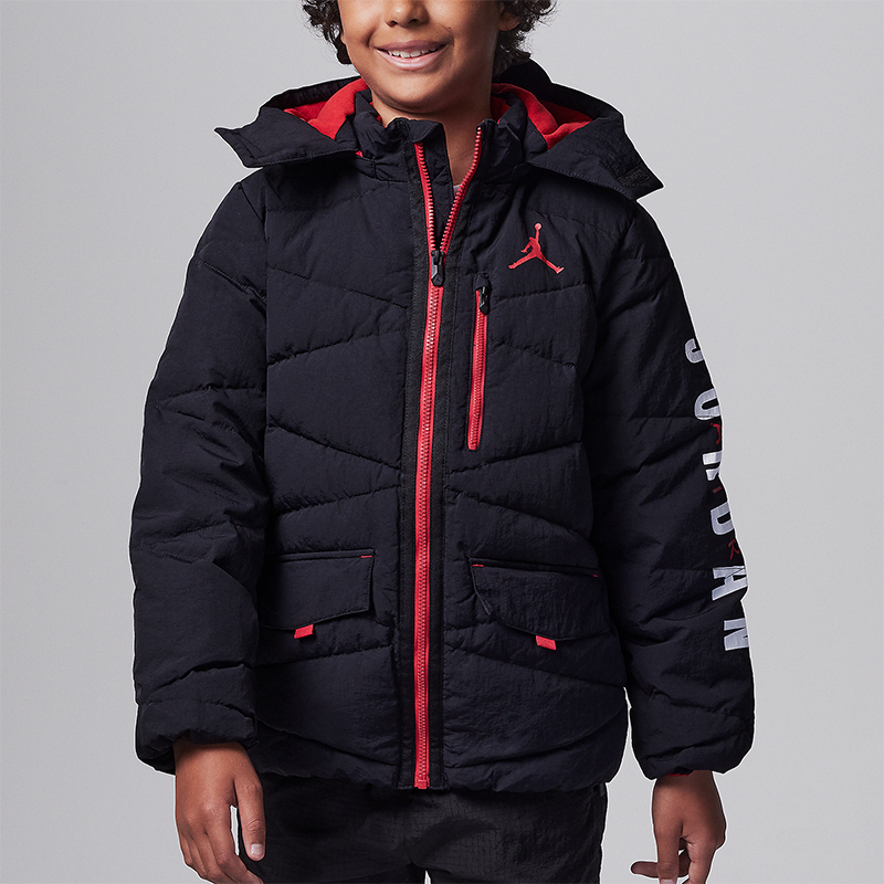 Nike/耐克正品JORDAN大童字母印花连帽休闲羽绒服FB1671-010