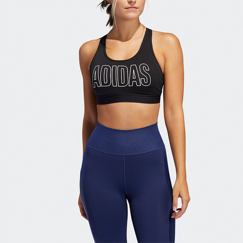 Adidas/阿迪达斯正品秋季女士健身中强度弹力舒适运动内衣FU4031