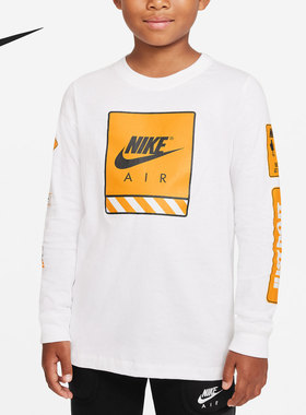 Nike/耐克正品当季新款大童男女运动圆领休闲长袖T恤DJ6649-100