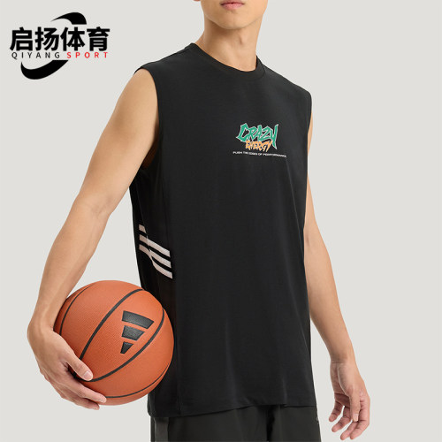 Adidas/阿迪达斯正品BB ENRGY TANK男士圆领篮球背心T恤KS7866