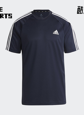 Adidas/阿迪达斯正品夏季款男士透气运动经典圆领宽松短袖H28899