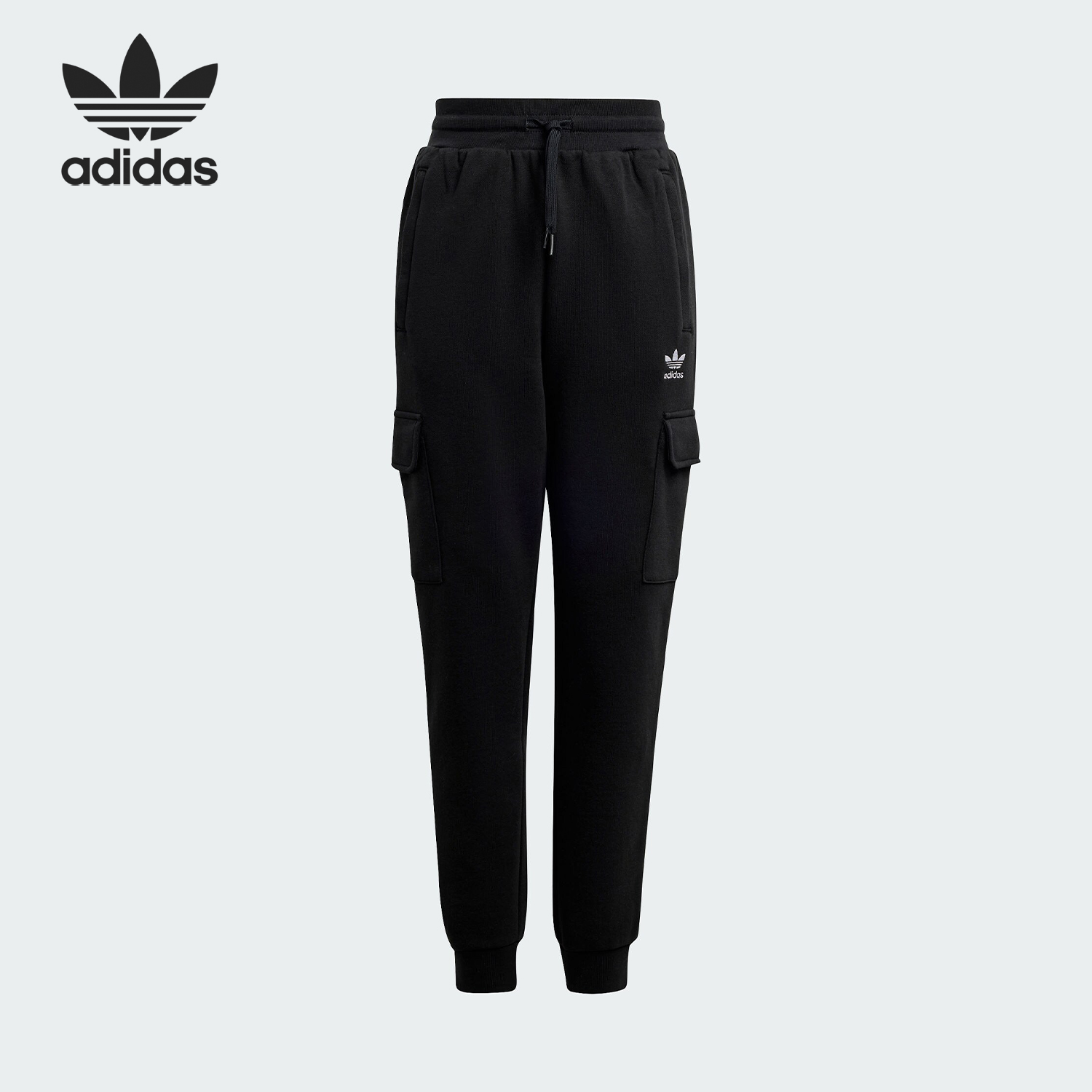 Adidas/阿迪达斯正品三叶草大童加绒工装束脚运动裤IW3502