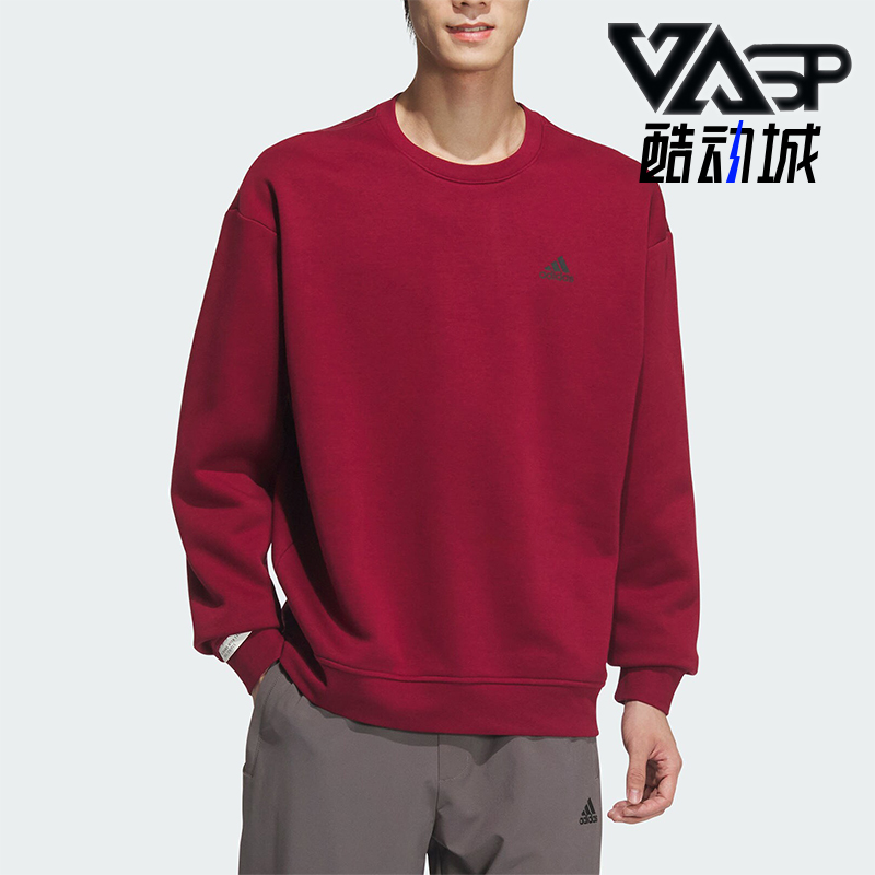 阿迪达斯男女宽松圆领休闲卫衣