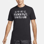 耐克正品 2025男士 耐穿圆领套头透气印花跑步短袖 Nike FN0830 010