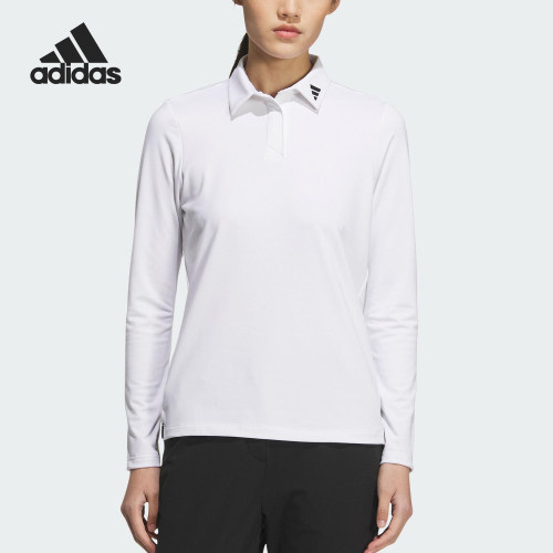 Adidas/阿迪达斯官方正品当季款女士翻领高尔夫长袖JM9559