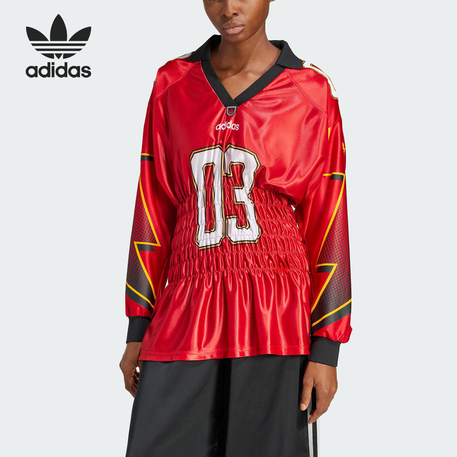 Adidas/阿迪达斯正品三叶草女士印花收腰足球长袖T恤JX9218,运动服/休闲服装,运动T恤,淘宝优惠券,粉丝福利购,淘宝优惠卷