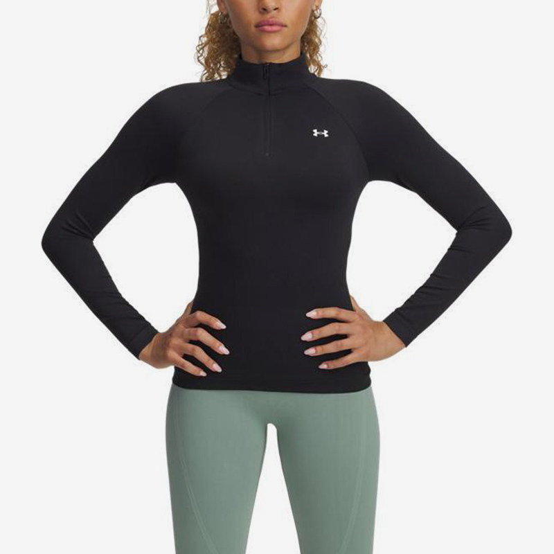 UA/安德玛正品运动女士训练简约修身健身立领长袖T恤1388113-001