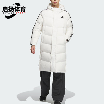 Adidas/阿迪达斯正品新款男女长款保暖侧开排扣羽绒服JM9152