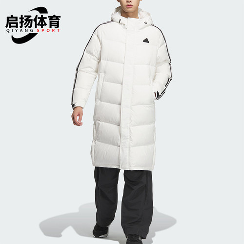 阿迪达斯男女保暖侧开排扣羽绒服