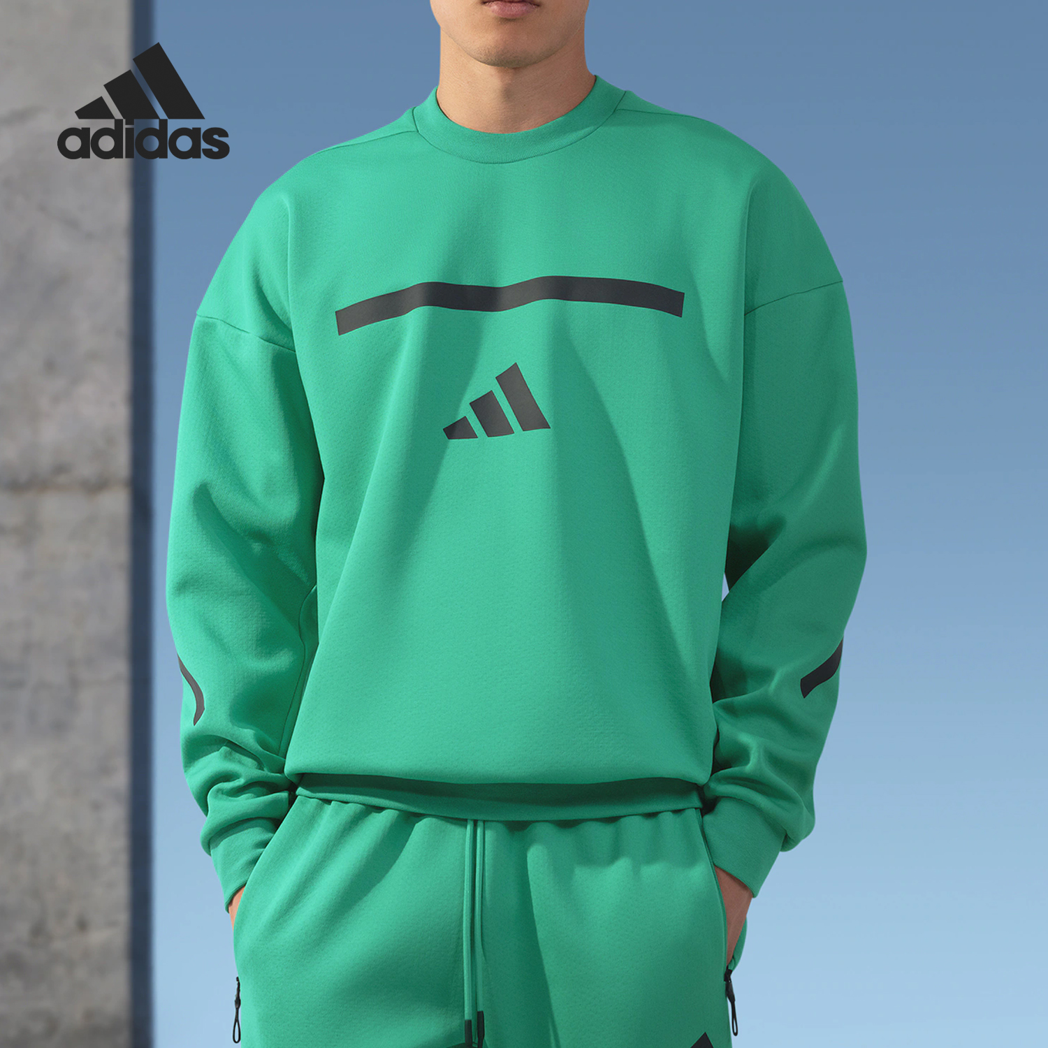 Adidas/阿迪达斯官方正品M Z N E  CRW男士运动休闲卫衣JD6443