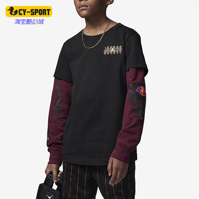 Nike/耐克正品JORDAN新款大童运休闲动圆领潮流长袖T恤FD4980-010