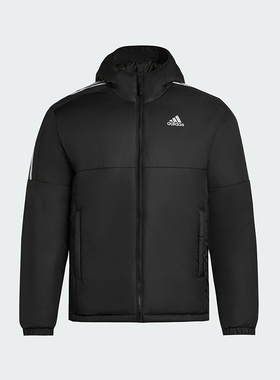 Adidas/阿迪达斯正品Essentials男士休闲连帽日常户外棉服KF6755