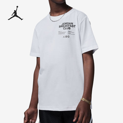 Nike/耐克正品Air Jordan大童T恤印花训练运动短袖FB1619-100