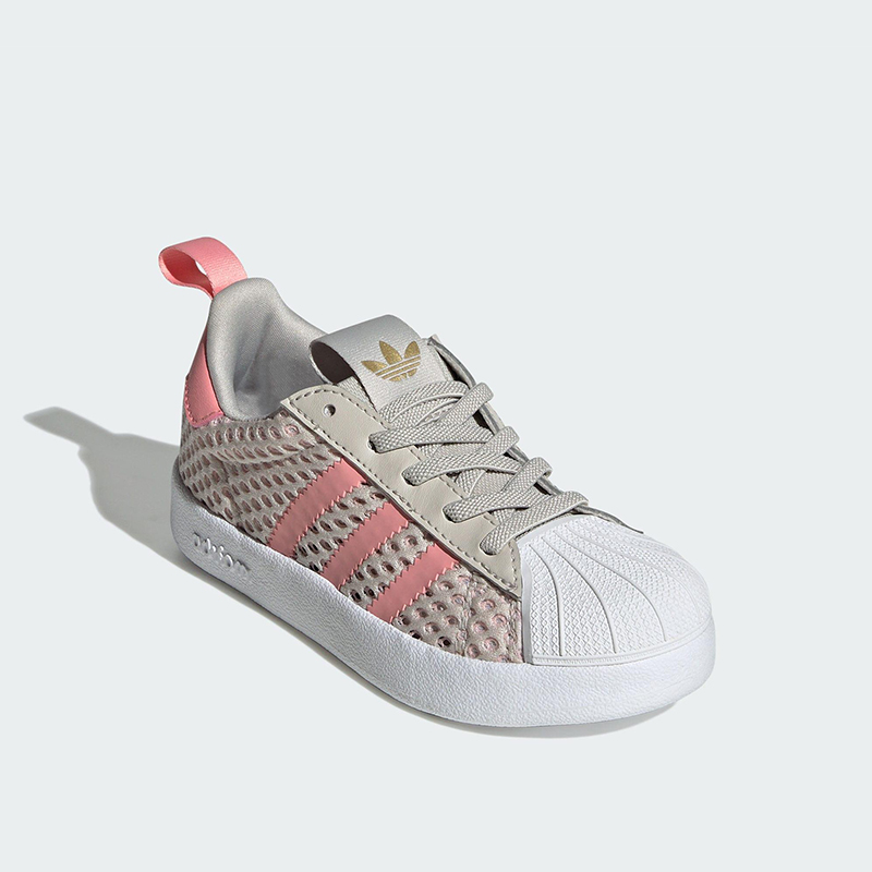 Adidas/阿迪达斯正品三叶草小童经典透气透气贝壳头板鞋JH7471