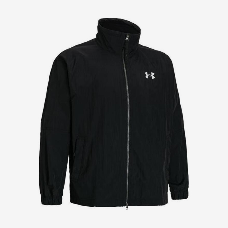 UA/安德玛正品新款男士立领字母印花拉链潮流夹克外套1387995-001