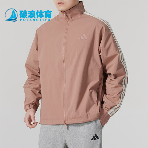 Adidas/阿迪达斯正品2025春季新款男士运动梭织三条纹外套JL6093