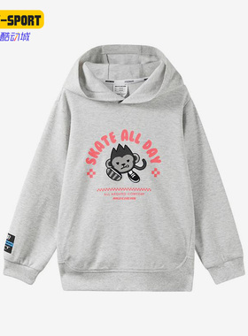 Skechers/斯凯奇正品秋季新款儿童运动休闲印花连帽卫衣 L322B002